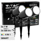 V-Tac Smart VT-5168 Lampada LED da Giardino 3x7W IP65 RGB+W Changing Color CCT da Interramento Colore Nero - SKU 3015