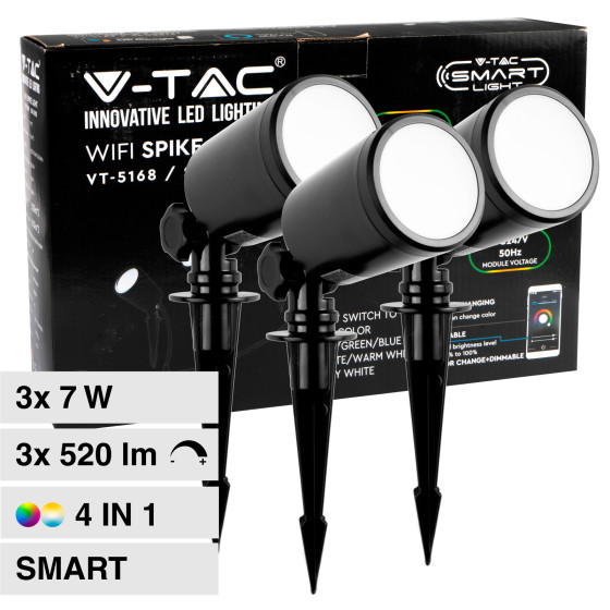 V-Tac Smart VT-5168 Lampada LED da Giardino 3x7W IP65 RGB+W V-Tac Smart VT-5168 Lampada LED da Giardino 3x7W IP65 RGB+W
