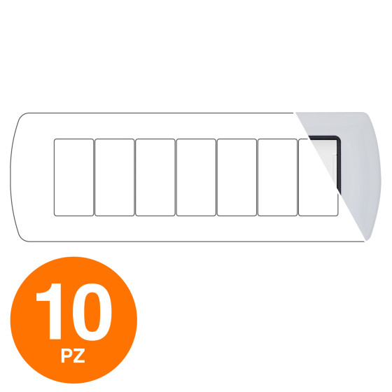 MAPAM Placca Metallo ART 7P Bianco - Confezione 10pz - mod. 8807-01 - Compatibile con BTicino LIVING MAPAM Placca Metallo ART 7P Bianco - Confezione 10pz - mod. 8807-01 - Compatibile con BTicino LIVING
