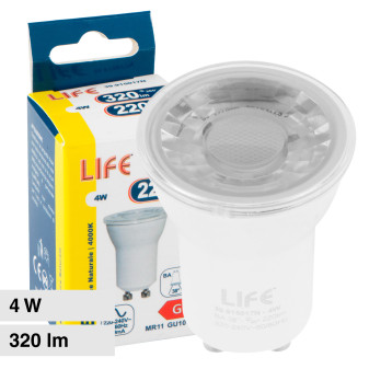 Life Lampadina LED GU10 4W Faretto Spotlight MR11 SMD - mod. 39.915017C /...