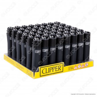 Clipper Large Fantasia Soft Black - Box da 48 Accendini