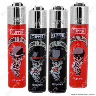 Clipper Micro Fantasia Skulls & Poker - 4 Accendini [TERMINATO]