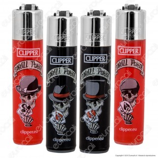 Clipper Micro Fantasia Skulls & Poker - 4 Accendini [TERMINATO]