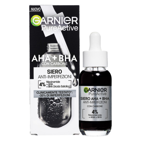 Siero Anti-Imperfezioni PureActive AHA BHA Carbone Garnier Siero Anti-Imperfezioni PureActive AHA BHA Carbone Garnier