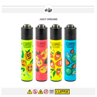 Clipper Juicy Dreams - Serie da 4 Accendini a Pietrina