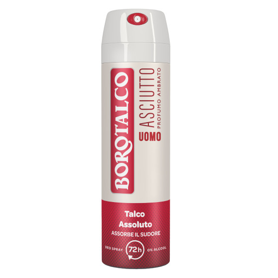 Asciutto Uomo Deodorante Deo Spray 72h Ambrato Borotalco Asciutto Uomo Deodorante Deo Spray 72h Ambrato Borotalco