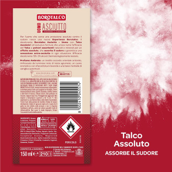 Asciutto Uomo Deodorante Deo Spray 72h Ambrato Borotalco