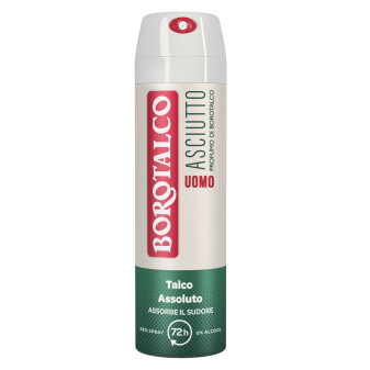 Borotalco Asciutto Uomo Deodorante Deo Spray 72h con Talco Assoluto 0% Alcol...