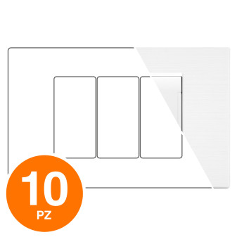 MAPAM Placca Tecnopolimero Spazzolato ART 3P Bianco - Confezione 10pz - mod....
