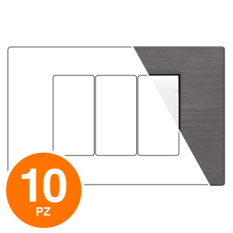 MAPAM Placca Tecnopolimero Spazzolato ART 3P Platino - Confezione 10pz - mod....