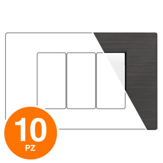 MAPAM Placca Tecnopolimero Spazzolato ART 3P Antracite - Confezione 10pz -...