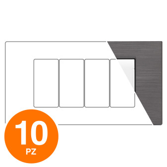 MAPAM Placca Tecnopolimero Spazzolato ART 4P Platino - Confezione 10pz - mod....