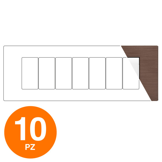 MAPAM Placca Tecnopolimero Spazzolato ART 7P Bronzo - Confezione 10pz - mod. 8007SL-14 - Compatibile con BTicino LIVING MAPAM Placca Tecnopolimero Spazzolato ART 7P Bronzo - Confezione 10pz - mod. 8007SL-14 - Compatibile con BTicino LIVING