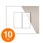 MAPAM Placca Tecnopolimero ART 2P Sabbia - Confezione 10pz - mod. 8002-12 - Compatibile con BTicino LIVING