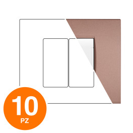 MAPAM Placca Tecnopolimero ART 2P Bronzo - Confezione 10pz - mod. 8002-14 - Compatibile con BTicino LIVING