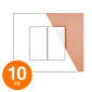 MAPAM Placca Tecnopolimero ART 2P Arancio - Confezione 10pz - mod. 8002-16 - Compatibile con BTicino LIVING