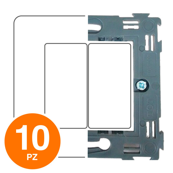 MAPAM Supporto ART 2P - Confezione 10pz - mod. 7002 - Compatibile con BTicino LIVING MAPAM Supporto ART 2P - Confezione 10pz - mod. 7002 - Compatibile con BTicino LIVING