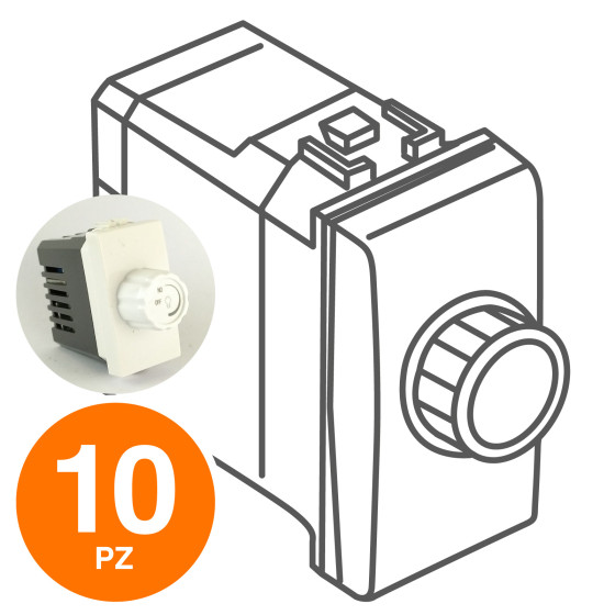 MAPAM Interruttore Dimmer 500W JOY Bianco - Confezione 10pz - mod. 506B - Compatibile con BTicino MATIX MAPAM Interruttore Dimmer 500W JOY Bianco - Confezione 10pz - mod. 506B - Compatibile con BTicino MATIX