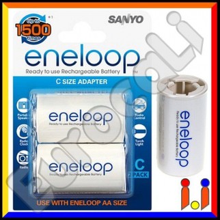 Sanyo Eneloop Converters Adattatori Da Stilo (AA) a Mezzatorcia (C) -