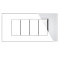 MAPAM Placca Vetro ART 8004BL-1 4P Bianco - mod. 8004BL-1 - Compatibile con BTicino LIVING