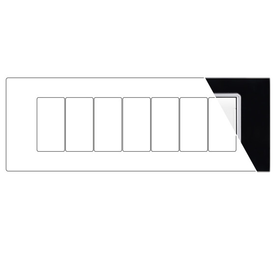MAPAM Placca Vetro ART 7P Nero - mod. 8007BL-2 - Compatibile con BTicino LIVING MAPAM Placca Vetro ART 7P Nero - mod. 8007BL-2 - Compatibile con BTicino LIVING