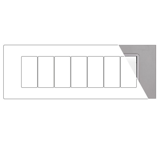 MAPAM Placca Vetro ART 7P Silver - mod. 8007BL-3 - Compatibile con BTicino LIVING MAPAM Placca Vetro ART 7P Silver - mod. 8007BL-3 - Compatibile con BTicino LIVING