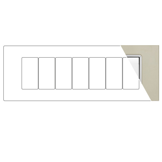 MAPAM Placca Vetro ART 7P Champagne - mod. 8007BL-4 - Compatibile con BTicino LIVING MAPAM Placca Vetro ART 7P Champagne - mod. 8007BL-4 - Compatibile con BTicino LIVING
