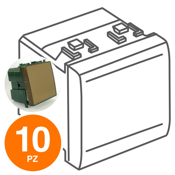 MAPAM Interruttore Campanello GEM Scuro - Confezione 10pz - mod. 691-2 - Compatibile con Vimar PLANA MAPAM Interruttore Campanello GEM Scuro - Confezione 10pz - mod. 691-2 - Compatibile con Vimar PLANA