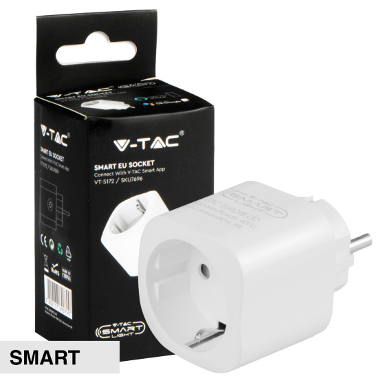 VT-5172 Presa Schuko 16A Wi-Fi con Spina Schuko V-Tac Smart VT-5172 Presa Schuko 16A Wi-Fi con Spina Schuko V-Tac Smart
