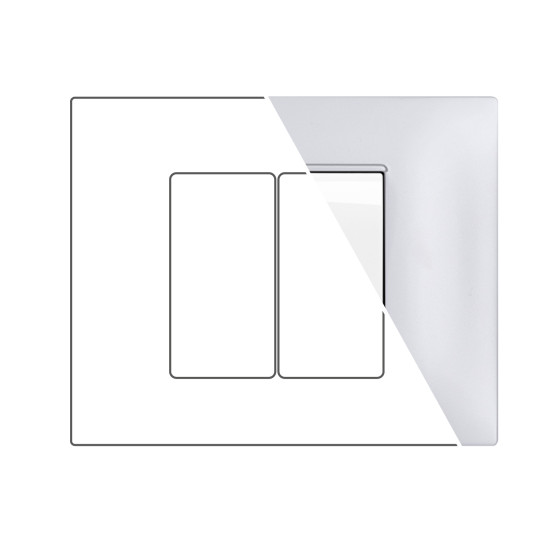 MAPAM Placca Tecnopolimero GEM 2P Silver - mod. 6002-09 - Compatibile con Vimar PLANA MAPAM Placca Tecnopolimero GEM 2P Silver - mod. 6002-09 - Compatibile con Vimar PLANA