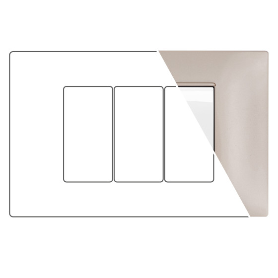 MAPAM Placca Alluminio GEM 3P Champagne - mod. 6003LL-2 - Compatibile con Vimar PLANA MAPAM Placca Alluminio GEM 3P Champagne - mod. 6003LL-2 - Compatibile con Vimar PLANA