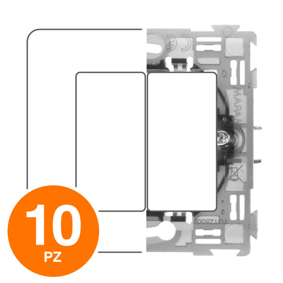 MAPAM Supporto JOY 2P - Confezione 10pz - mod. 5002 - Compatibile con BTicino MATIX MAPAM Supporto JOY 2P - Confezione 10pz - mod. 5002 - Compatibile con BTicino MATIX