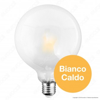 SkyLighting Lampadina LED E27 10W Globo G125 Frost Filamento
