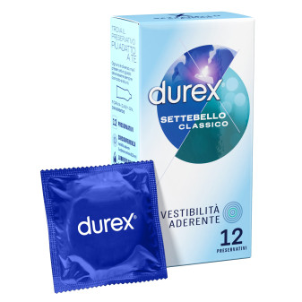Preservativi Durex Settebello Classico con Forma Easy On - Confezione da 12...