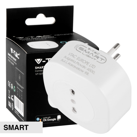 VT-5175 Presa 10/16A 2P+T Wi-Fi Spina 16A 2P+T V-Tac Smart VT-5175 Presa 10/16A 2P+T Wi-Fi Spina 16A 2P+T V-Tac Smart