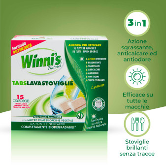 Tabs Lavastoviglie Lemon 15 Pastiglie Winni's Naturel