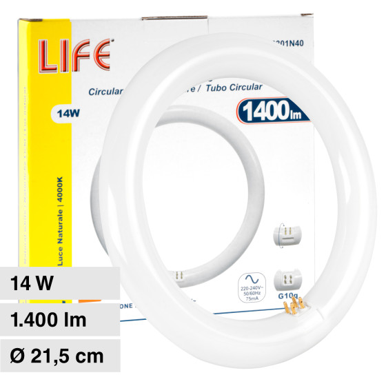 Circolina T9 LED G10q 14W SMD Lampadina Ø21.5cm Life Circolina T9 LED G10q 14W SMD Lampadina Ø21.5cm Life