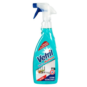 Vetril Vetri e Multiuso Igienizzante Spray con Alcool e Tecnologia Asciuga...