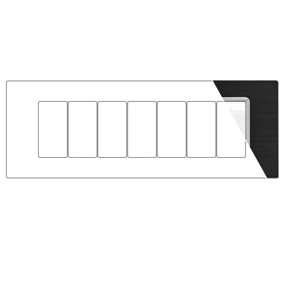 MAPAM Placca Alluminio GEM 7P Nero - mod. 6007LL-1 - Compatibile con Vimar PLANA MAPAM Placca Alluminio GEM 7P Nero - mod. 6007LL-1 - Compatibile con Vimar PLANA
