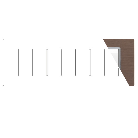 MAPAM Placca Alluminio GEM 7P - mod. 6007LL-5 - Compatibile con Vimar PLANA MAPAM Placca Alluminio GEM 7P - mod. 6007LL-5 - Compatibile con Vimar PLANA