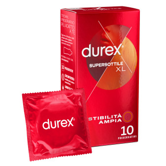 Preservativi Durex Supersottile XL Extra Large con Forma Easy On - Confezione...