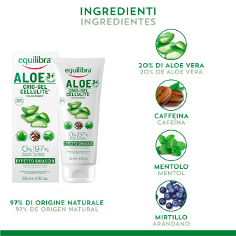 Crio-Gel Cellulite Effetto Ghiaccio con Aloe Vera - 200ml Equilibra