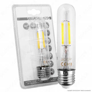 SkyLighting Lampadina LED E27 6W Tubolare a Filamento - mod.