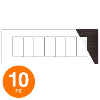 MAPAM Placca Tecnopolimero Spazzolato GEM 7P Testa di Moro - Confezione 10pz - mod. M6007SL-7 - Compatibile con Vimar PLANA