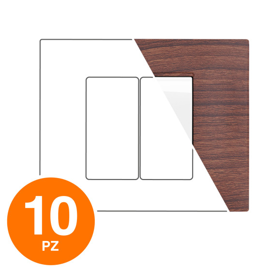 MAPAM Placca Tecnopolimero GEM 2P Ciliegio - Confezione 10pz - mod. 6002-03 - Compatibile con Vimar PLANA MAPAM Placca Tecnopolimero GEM 2P Ciliegio - Confezione 10pz - mod. 6002-03 - Compatibile con Vimar PLANA