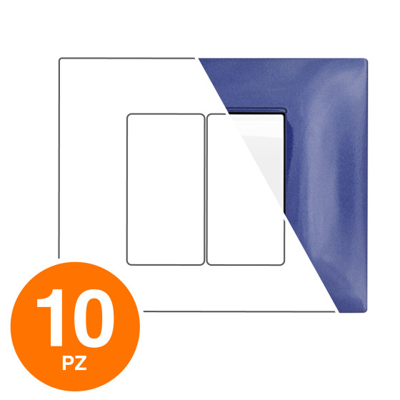 MAPAM Placca Tecnopolimero GEM 2P Blu Navy - Confezione 10pz - mod. 6002-10 - Compatibile con Vimar PLANA MAPAM Placca Tecnopolimero GEM 2P Blu Navy - Confezione 10pz - mod. 6002-10 - Compatibile con Vimar PLANA