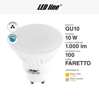 Lampadina LED GU10 10W Faretto SMD Dimmerabile LED Line