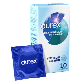 Preservativi Durex Settebello Classico con Forma Easy On - Confezione da 10...