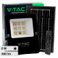 V-Tac VT-55050 Faro LED Floodlight 6W IP65 con Pannello Solare e Telecomando Colore Nero - SKU 6965 / 6964