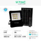 Immagine 4 - V-Tac VT-55050 Faro LED Floodlight 6W IP65 con Pannello Solare e Telecomando Colore Nero - SKU 6965 / 6964